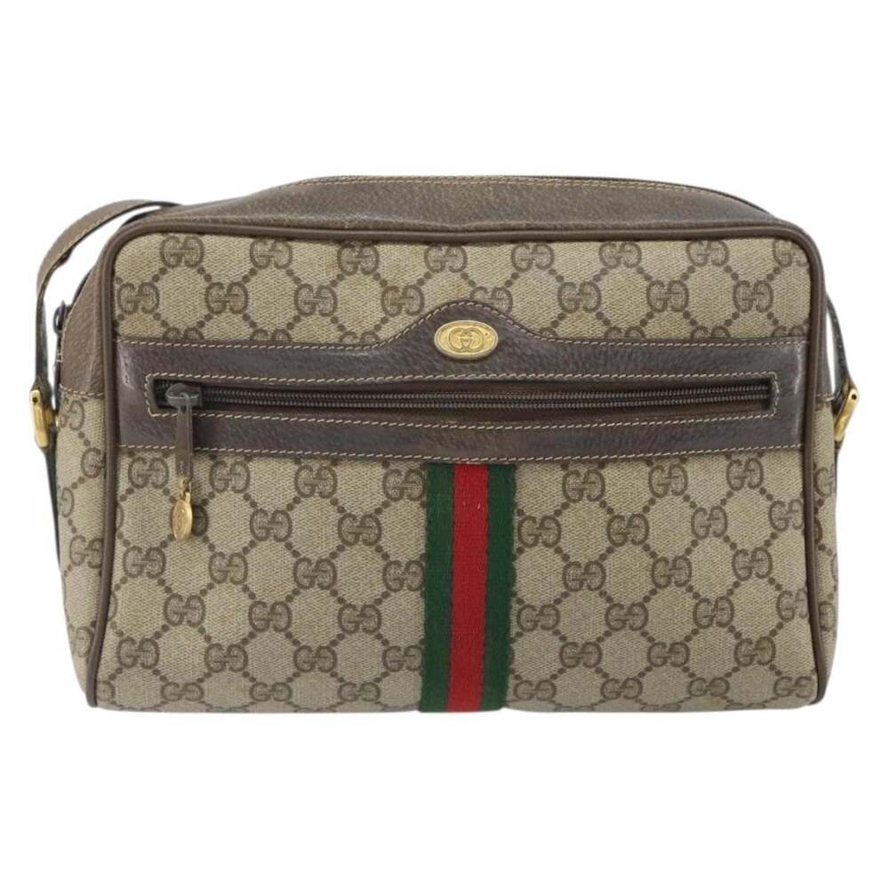Gucci GG Supreme Web Shoulder Bag Beige